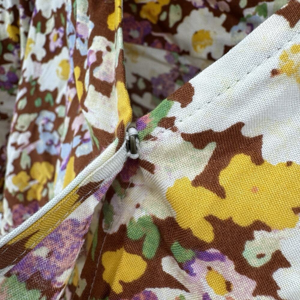 Sanctuary Faux Wrap Blouse Floral Small Ruffled Sleeves V Neck NWT Size Small - Picture 6 of 11